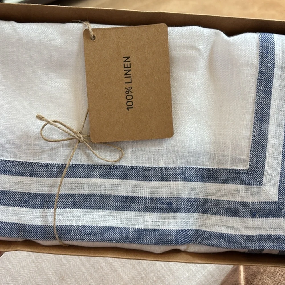 Solino Home Linen Table Runner – 100% Pure Linen Navy Table Runner 14 X 108 Mila